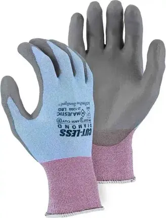 Majestic 37-1300/M Cut-Less 18 Gauge Dyneema Gloves with PU Palm Cut Level A2