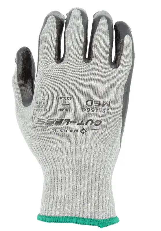 Majestic 35-7660/M Cut-Less Korplex Glove with Flat Nitrile Palm, 13g, ANSI A9