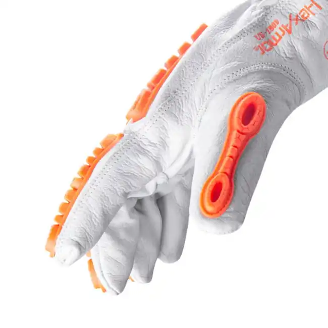 Hexarmor 4067-M (8) Chrome Slt buffalo leather and tpr cut resistant gloves medium