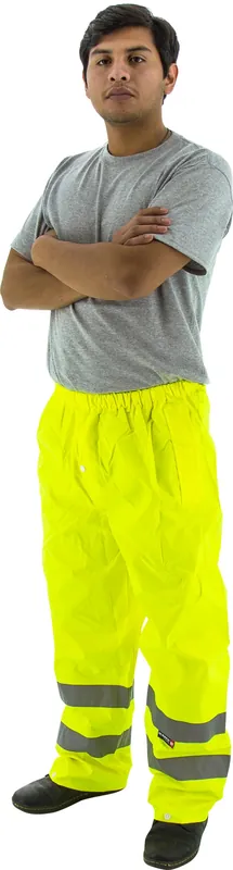 Majestic 75-2351/L High Visibility Waterproof Rain Pants, ANSI E