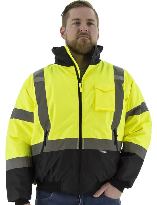 Majestic 75-1313/L High Visibility Waterproof Jacket with Quilted Liner, ANSI 3, R