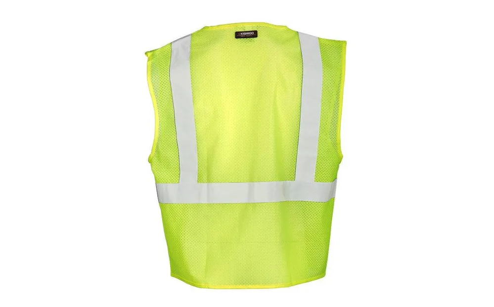 Kishigo 1085-S Lime 3 Pocket Zipper Mesh Vest S