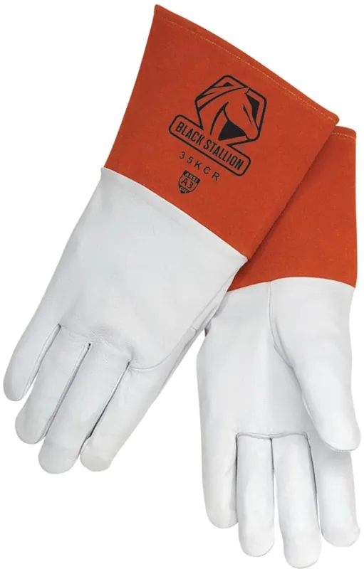 Black Stallion 35KCR-XL X-Large 270 gsm Polyester And Steel And Cowhide And Kidskin And Para-Aramid High Dexterity Cut Resistant Gloves