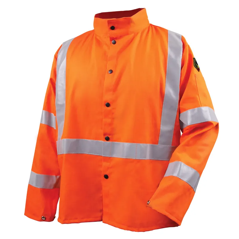 Black Stallion JF1012-OR-XLG Safety Welding Jacket with FR Reflective Tape X-Large