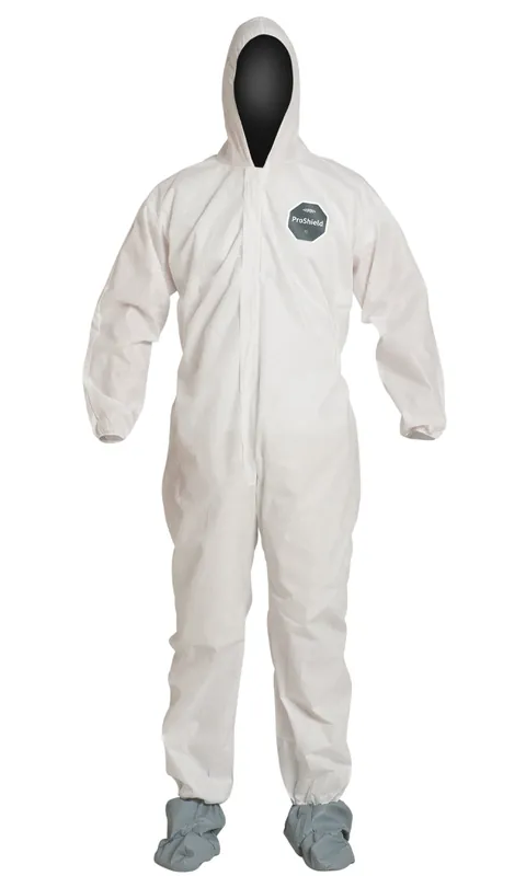 Dupont PB122SWH-2X ProShield 10 Hooded Coverall with Attached Boots