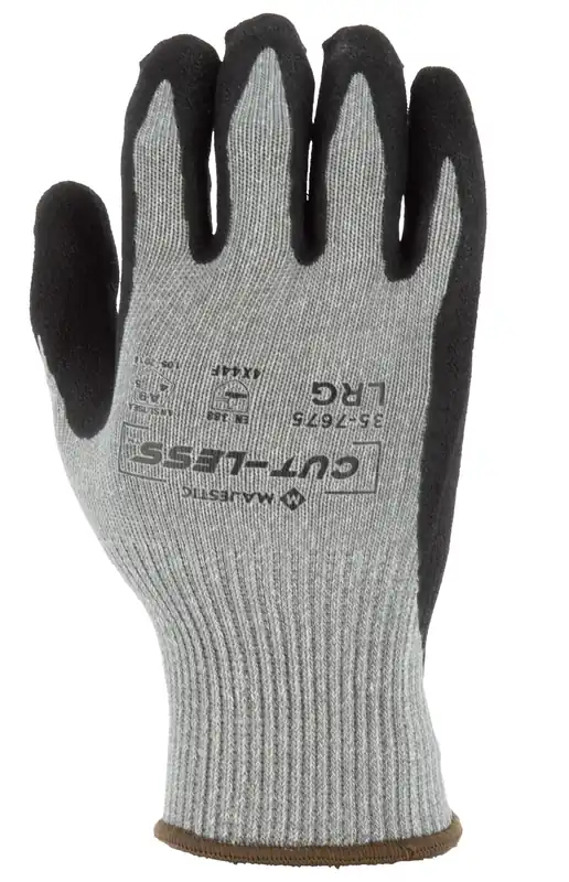 Majestic 35-7675/L Cut-Less Korplex Glove with Sandy Nitrile Palm, 13g, ANSI A9