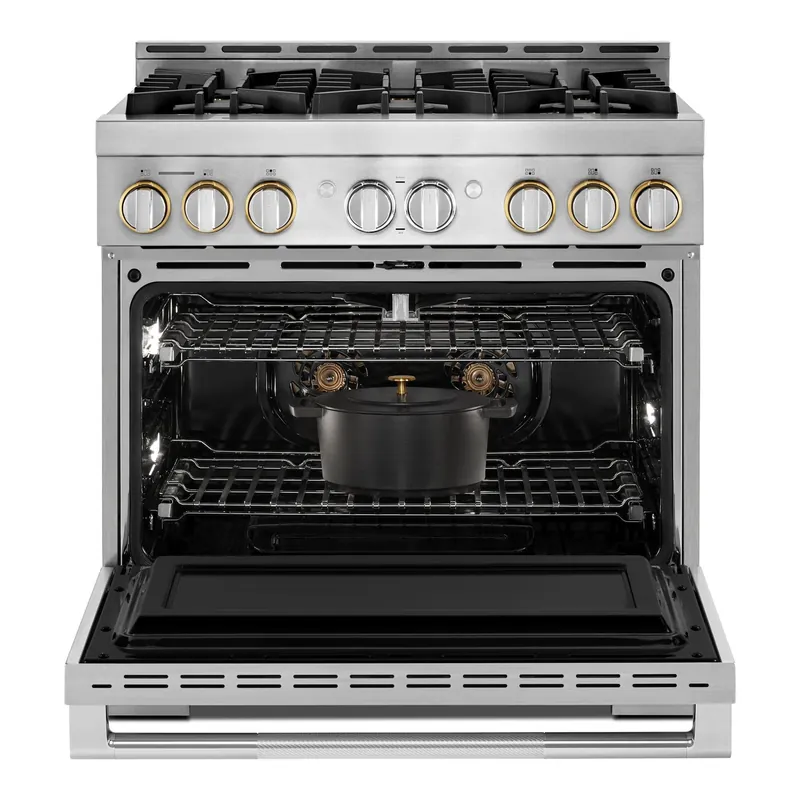 Jennair JGRP436HL Rise 35-7/8 in. Gas 6-Burner Sealed Freestanding Range