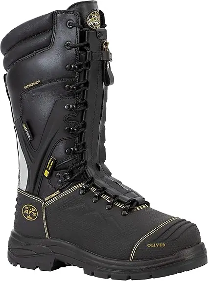Oliver By Honeywell 65791S-BLK-060 65 Series 14 inches Steel Toe, Met Guard Leather Work Boot