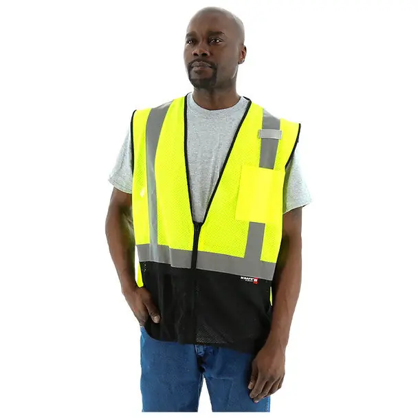 Majestic 75-3213/X1 High Visibility Mesh Vest with Black Bottom ANSI 2 Size X-Large