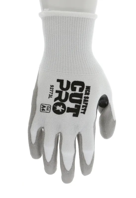 Mcr Safety 92773L CutPro A4 Cut Resistant Work Gloves, PU Palm/Fingertips