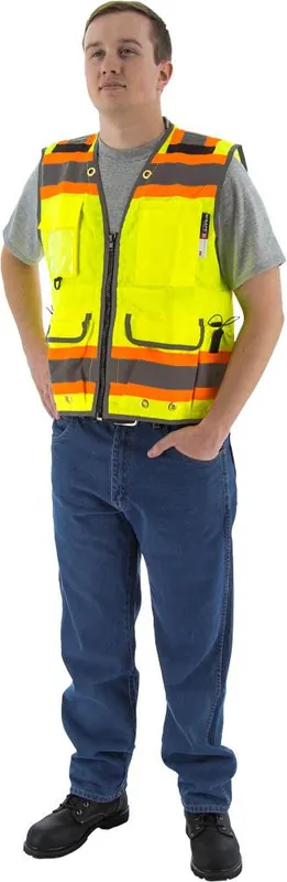 Majestic 75-3235/X2 Hi-Viz Heavy Duty Vest with DOT Striping, ANSI 2, Size 2X-Large