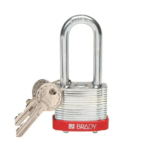Brady 99524 Lockout Padlock - Keyed Different, Steel Material, 2 in Vertical Clearance
